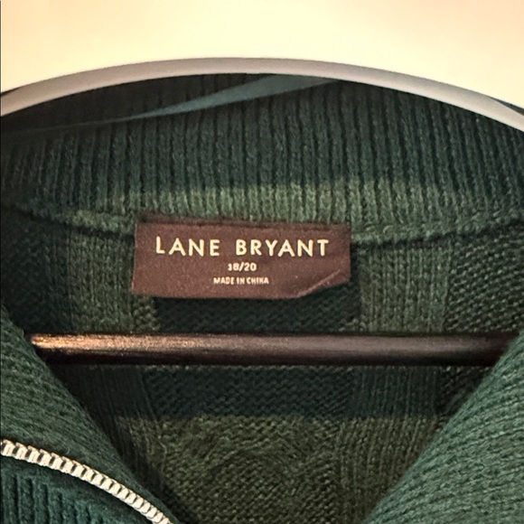 Lane Bryant 18/20 Forest Green Zip-Up Sweater - Picture 2 of 5